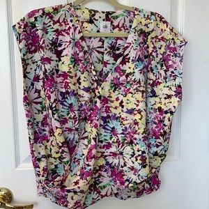 Cabi Eden floral wrap blouse